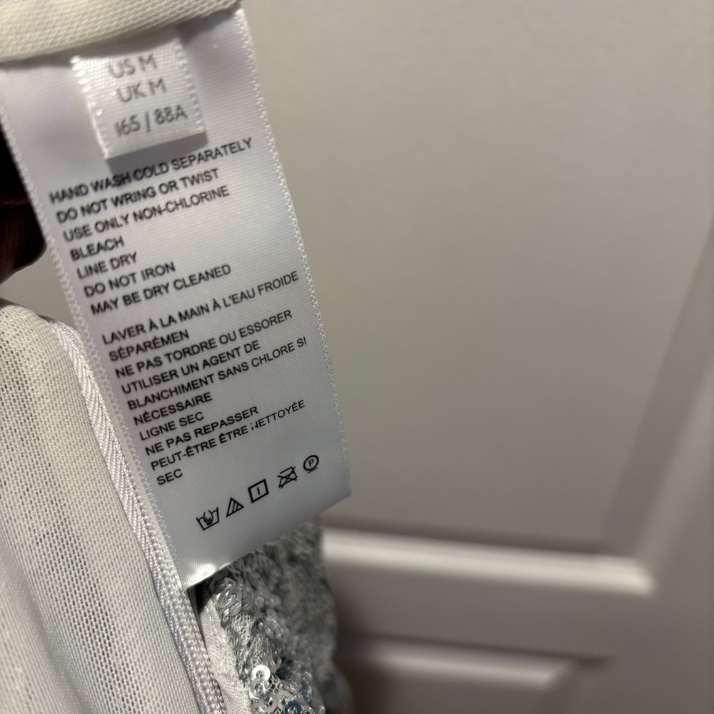 NWT Urban Outfitters Greta Silver Sequin Slip Mini Dress - Picture 7 of 10